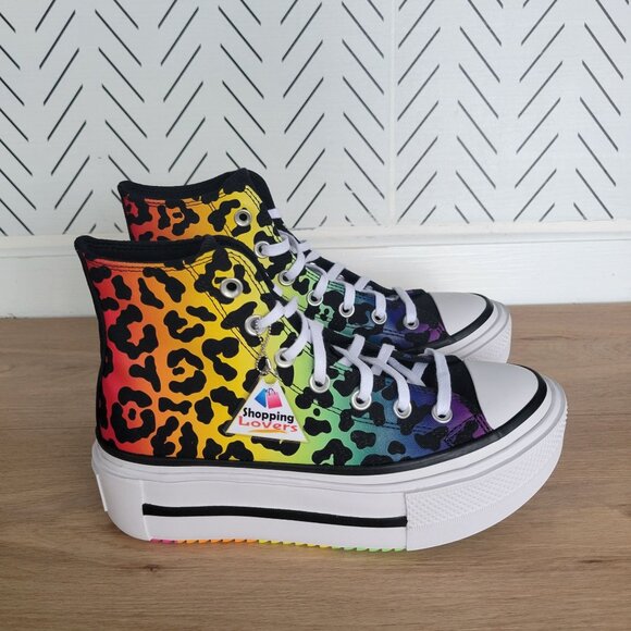 ⭐Converse Chuck Taylor Lift Platform Pride 3 Men's Shoes Leopard Sneaker A15782C - Picture 1 of 10